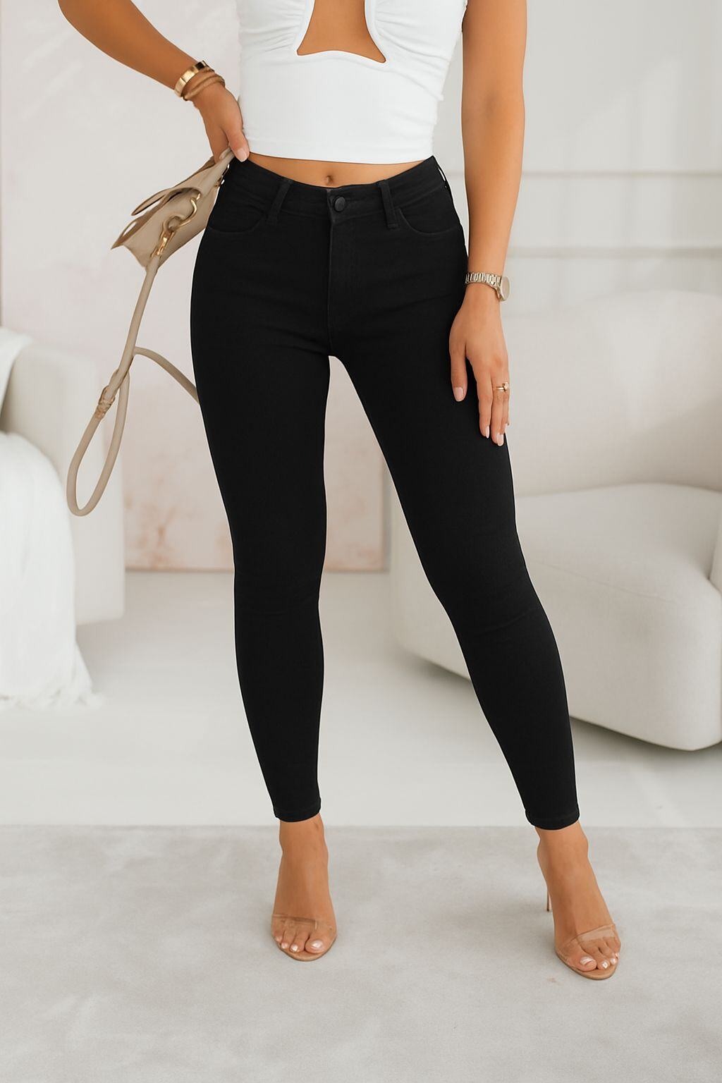 Pantalon push up skinny noir